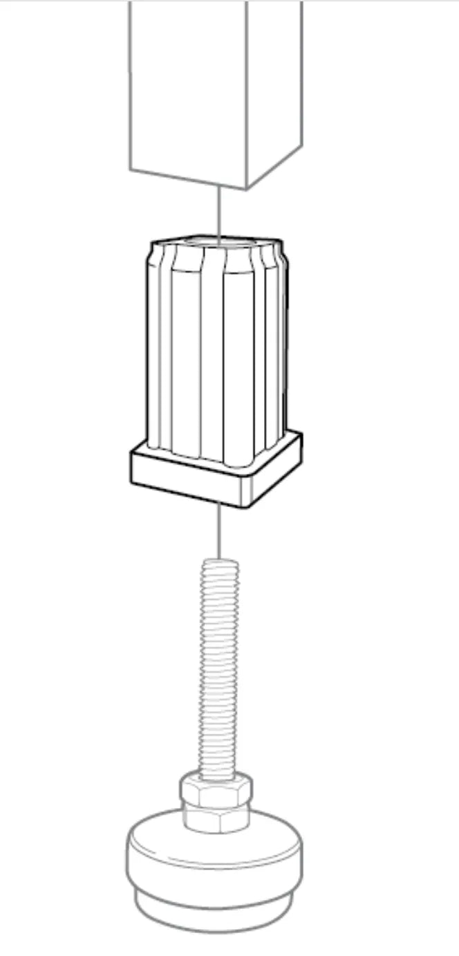 25mm Square M12 Threaded Tube End Mild Steel (PC-TIR25SQM12)
