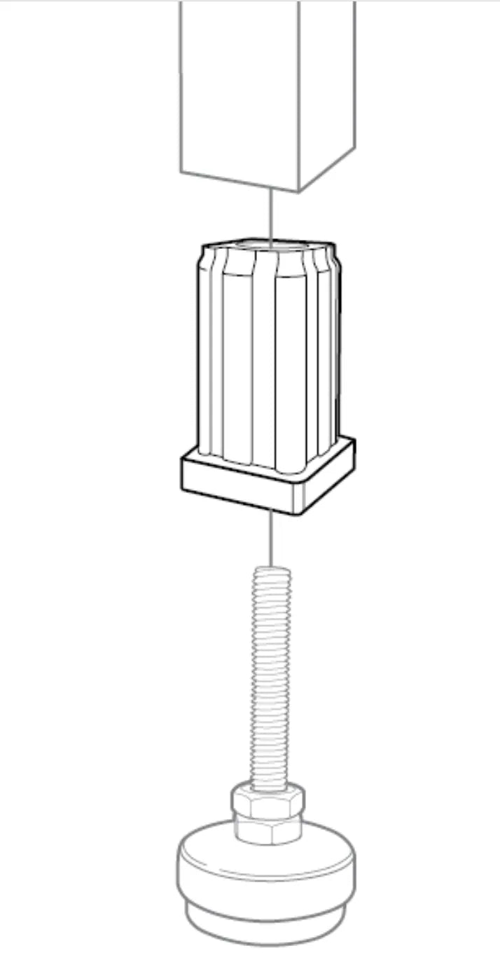 40mm Square M10 Threaded Tube End Mild Steel (PC-TIR40SQM10)