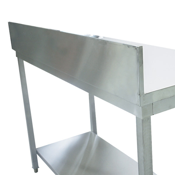 1500mm (L) x 600mm (W) x 900mm (H) Stainless Steel Bench with 150mm (H) Splashback (PC-BEN004)