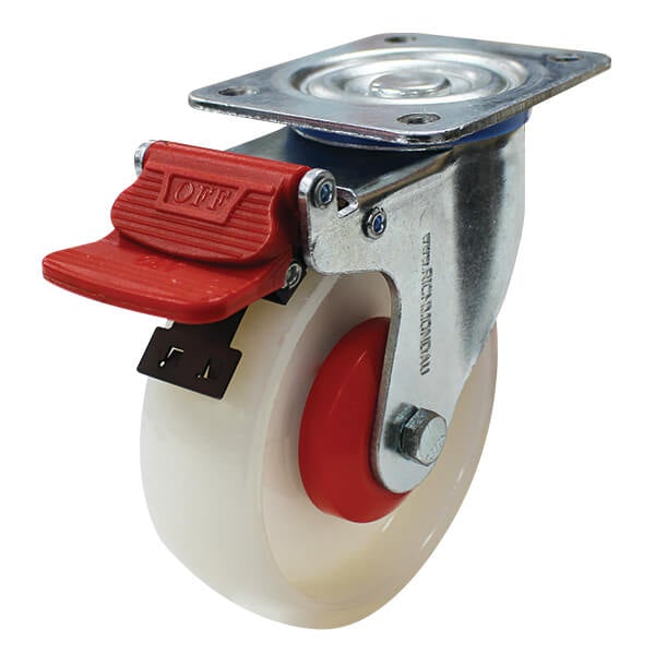 125mm (4.92") Swivel Nylon Wheel 200kg Capacity Castor with Brake (PC-S5600B)