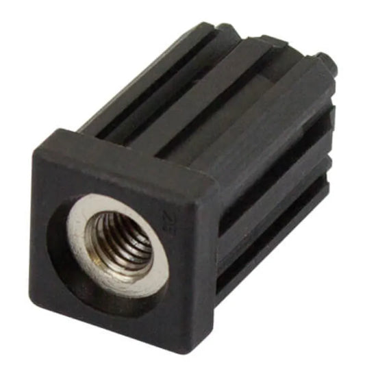 25mm Square M12 Threaded Tube End Mild Steel (PC-TIR25SQM12)