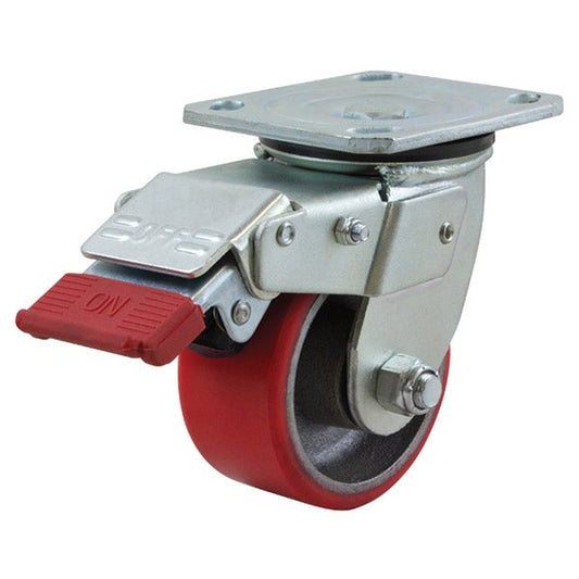 100mm (3.93") Swivel Poly Ci Wheel 250kg Capacity Castor with Brake (PC-S4400SLB)