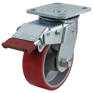 125mm (4.92") Swivel Poly Ci Wheel 250kg Capacity Castor with Brake (PC-S5530SLB)