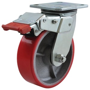 150mm (5.90") Swivel Poly Ci Wheel 250kg Capacity Castor with Brake (PC-S6655SLB)