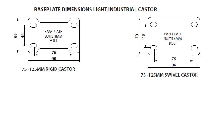 100mm (3.93") Rigid Light Industrial Castor (PC-R4405)